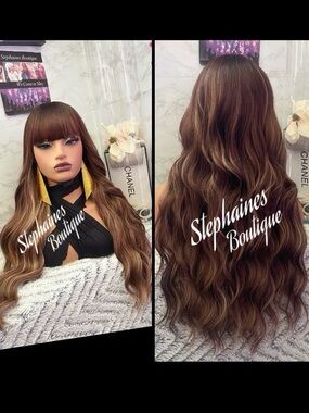 Human Hair Blended Bang Wig